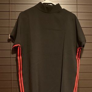 Side-striped High Neck Dress